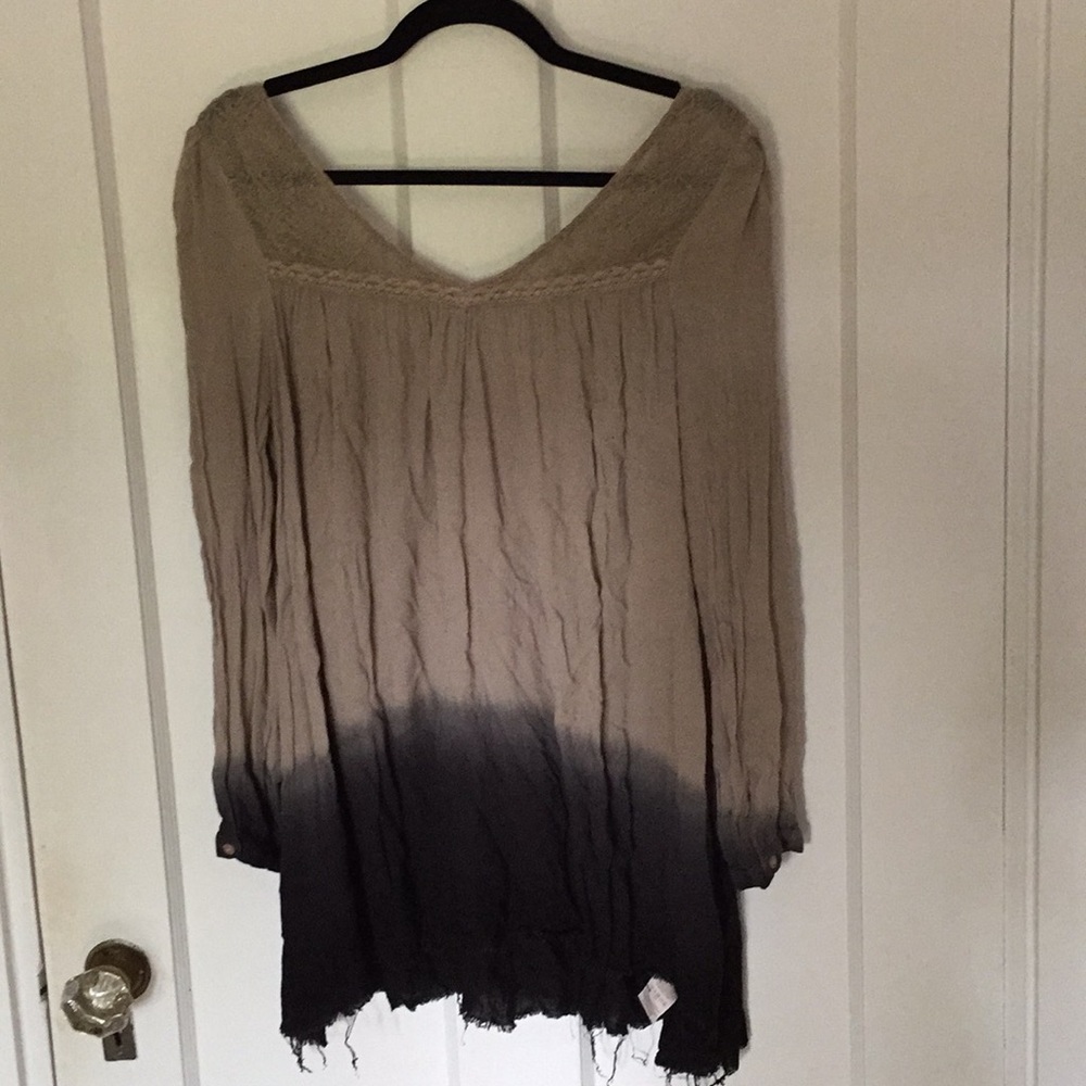 Free people black and tan dyed tunic